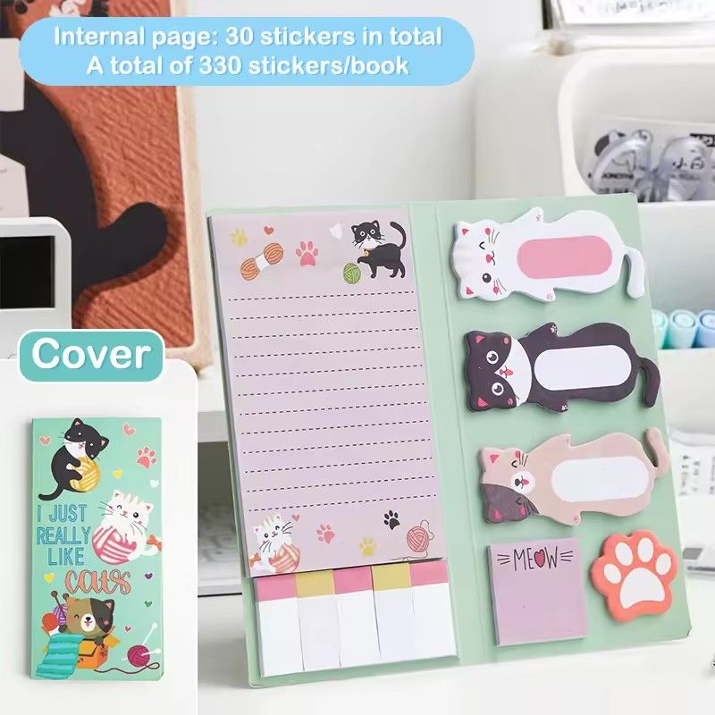 1PC  English Teacher's Sticky Note N Times Can Be Torn Cartoon Color Combination Special-Shaped Student Notes