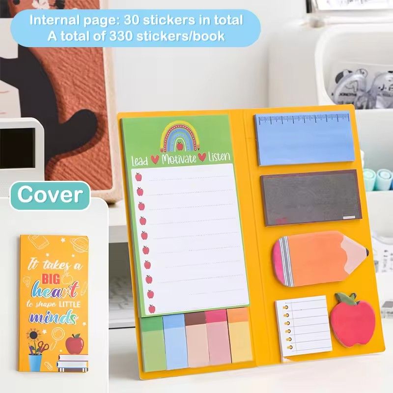 1PC  English Teacher's Sticky Note N Times Can Be Torn Cartoon Color Combination Special-Shaped Student Notes