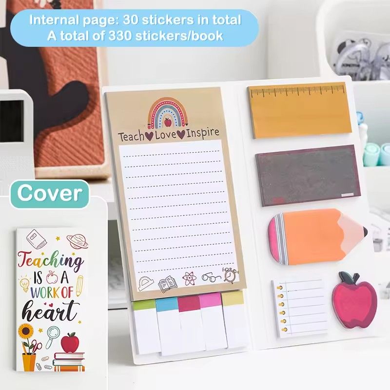 1PC  English Teacher's Sticky Note N Times Can Be Torn Cartoon Color Combination Special-Shaped Student Notes