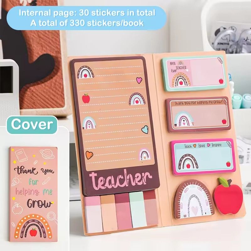 1PC  English Teacher's Sticky Note N Times Can Be Torn Cartoon Color Combination Special-Shaped Student Notes