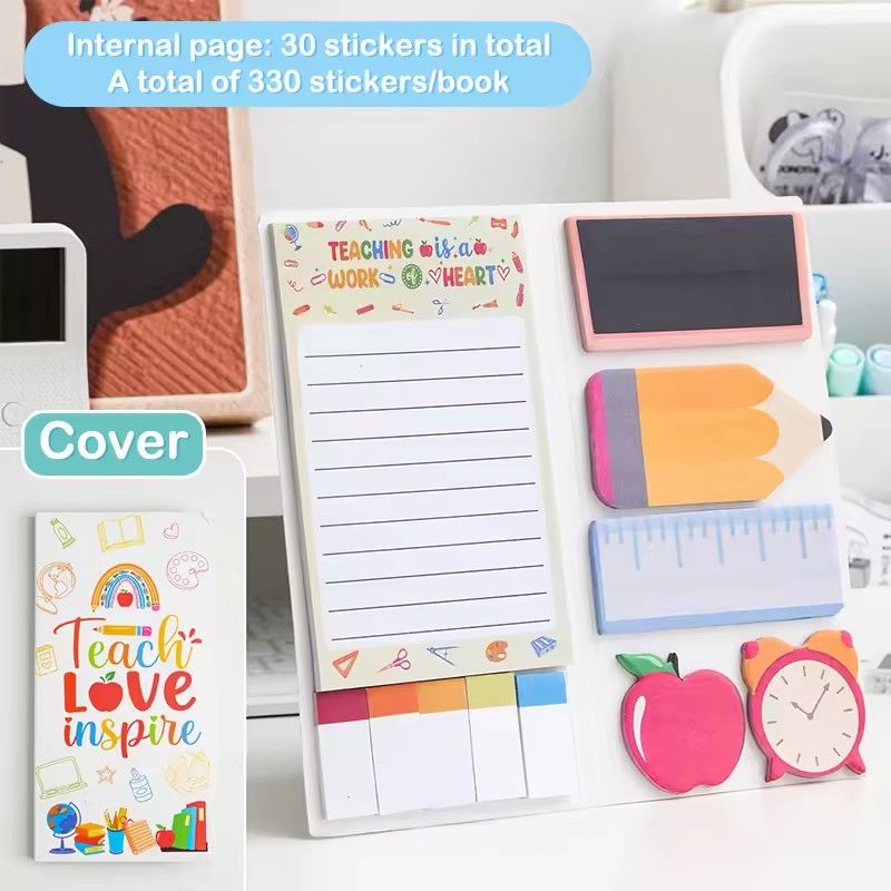 1PC  English Teacher's Sticky Note N Times Can Be Torn Cartoon Color Combination Special-Shaped Student Notes