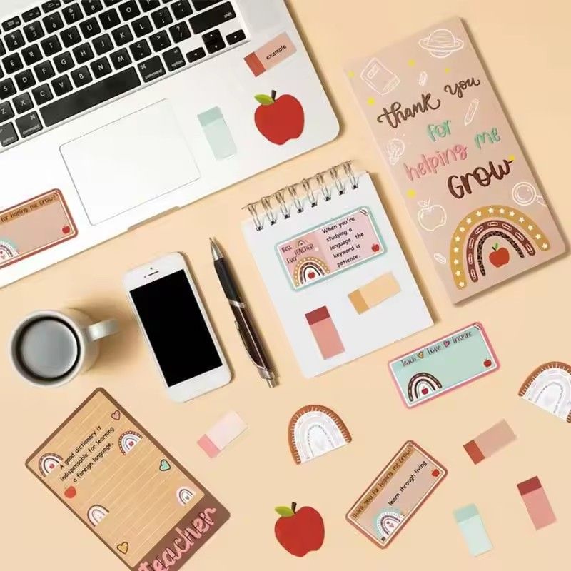 1PC  English Teacher's Sticky Note N Times Can Be Torn Cartoon Color Combination Special-Shaped Student Notes