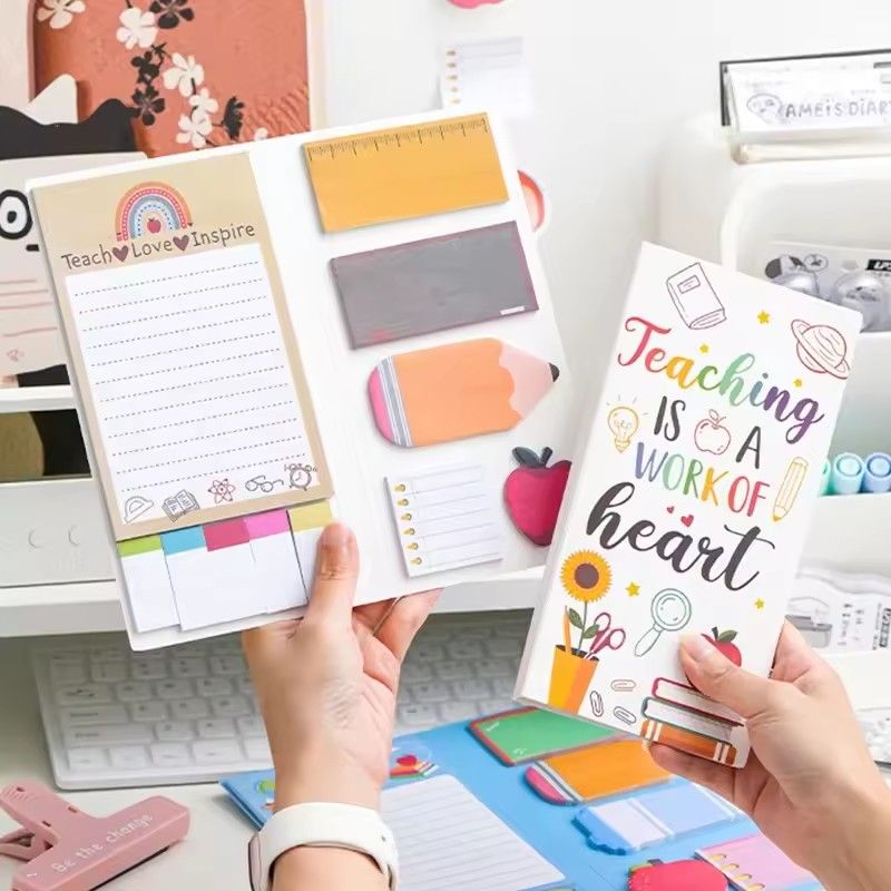 1PC  English Teacher's Sticky Note N Times Can Be Torn Cartoon Color Combination Special-Shaped Student Notes