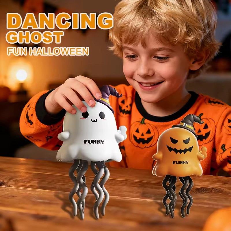 1PC  Fun Halloween Christmas Magic Twist And Stress Relieving Toy Chain Clocking Ghost Elk Devil Twist Dance Trick Creative Toy