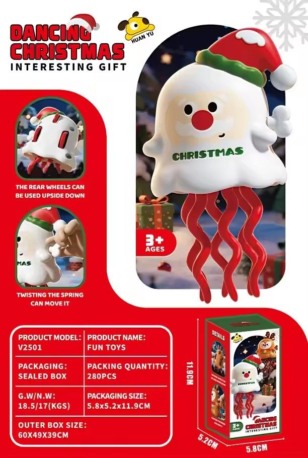 1PC  Fun Halloween Christmas Magic Twist And Stress Relieving Toy Chain Clocking Ghost Elk Devil Twist Dance Trick Creative Toy