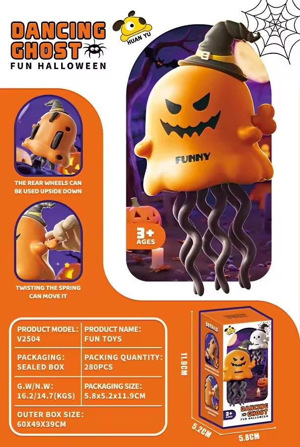 1PC  Fun Halloween Christmas Magic Twist And Stress Relieving Toy Chain Clocking Ghost Elk Devil Twist Dance Trick Creative Toy