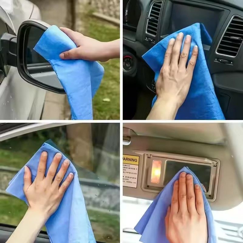 2PCS  Super Absorbent Towel Magical Auto Care Suede Chamois Towels Car Cleaning Towel Wash Cloth Car Wash Brush Cleaning