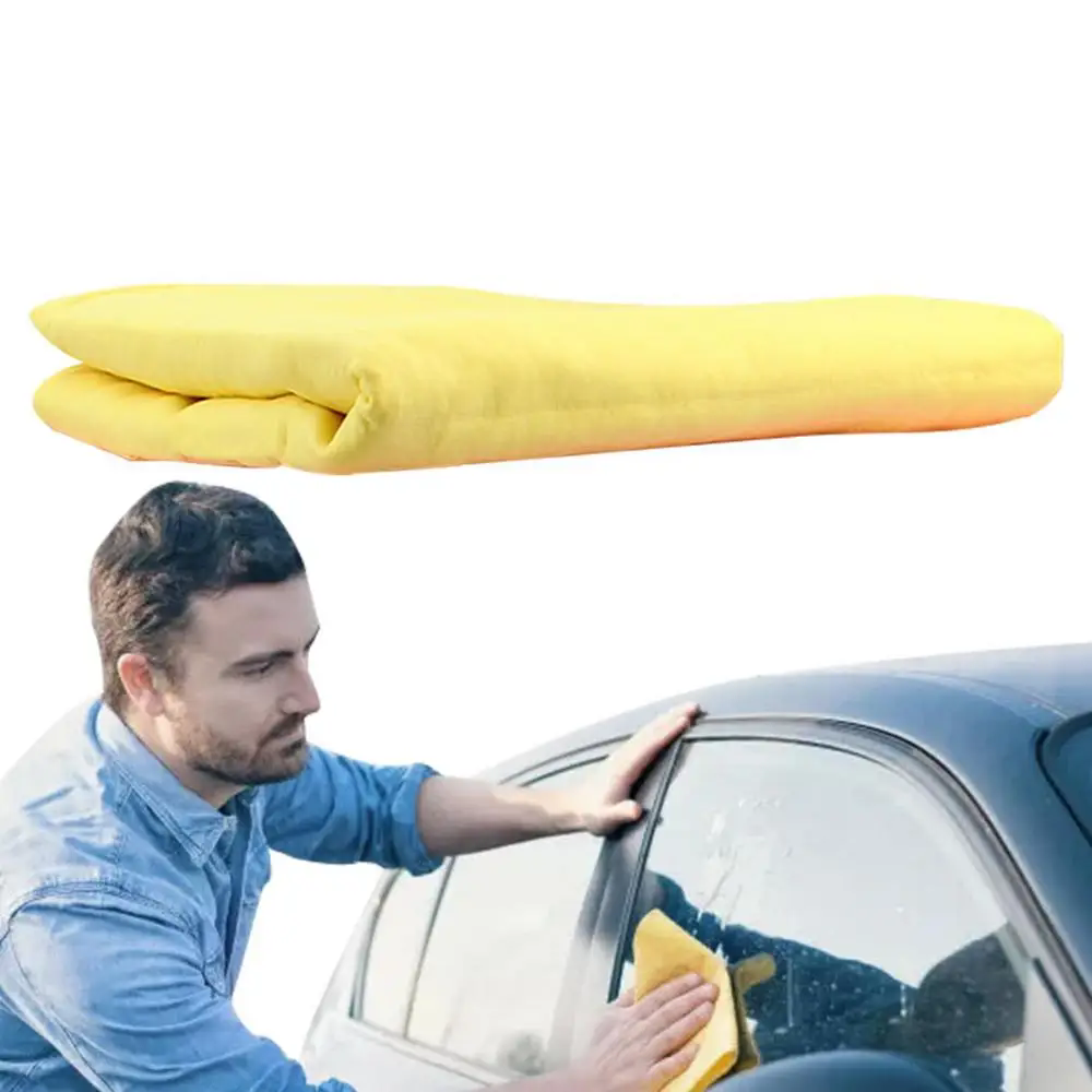 2PCS  Super Absorbent Towel Magical Auto Care Suede Chamois Towels Car Cleaning Towel Wash Cloth Car Wash Brush Cleaning