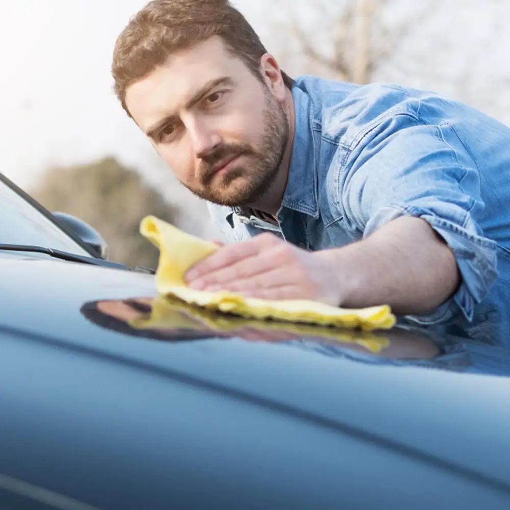 2PCS  Super Absorbent Towel Magical Auto Care Suede Chamois Towels Car Cleaning Towel Wash Cloth Car Wash Brush Cleaning