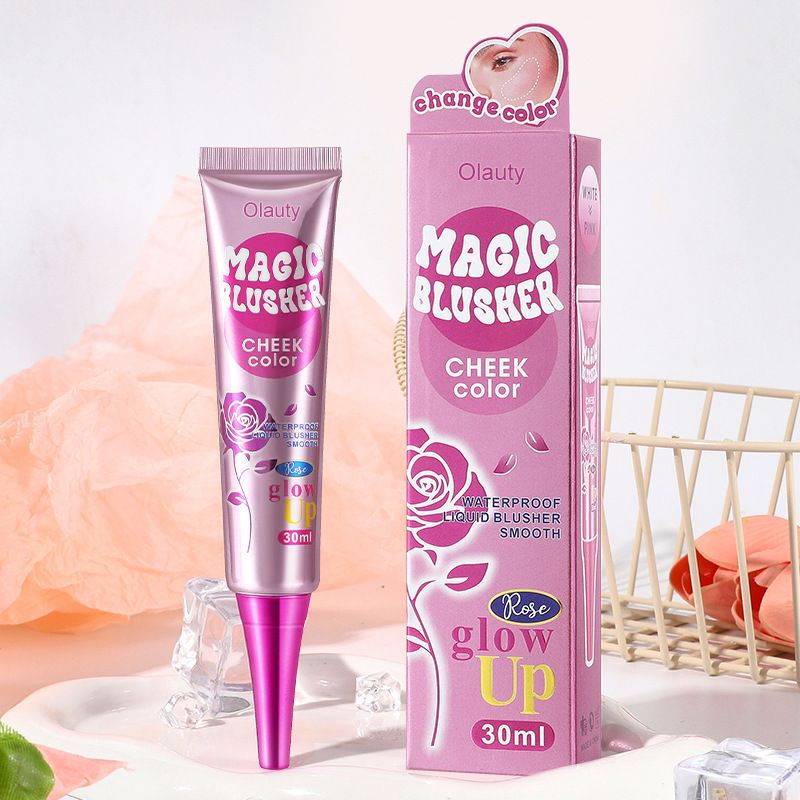 1PC  Color changing powder blusher moisturizing easy makeup powder blusher pencil solid cream liquid powder blusher makeup view 10