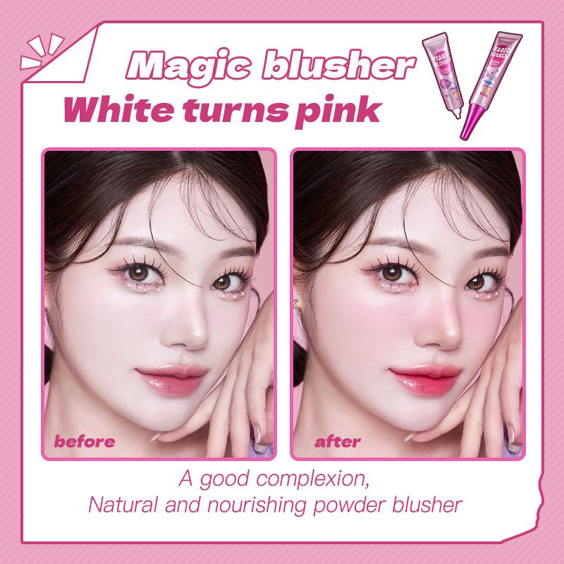 1PC  Color changing powder blusher moisturizing easy makeup powder blusher pencil solid cream liquid powder blusher makeup view 8