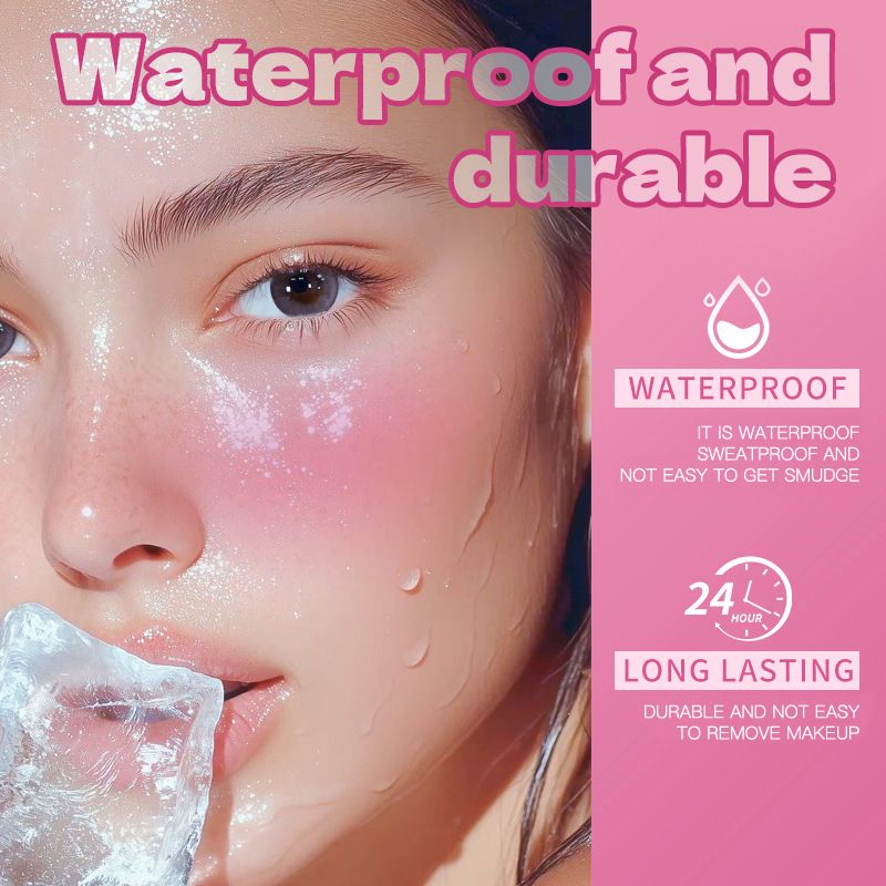 1PC  Color changing powder blusher moisturizing easy makeup powder blusher pencil solid cream liquid powder blusher makeup view 5