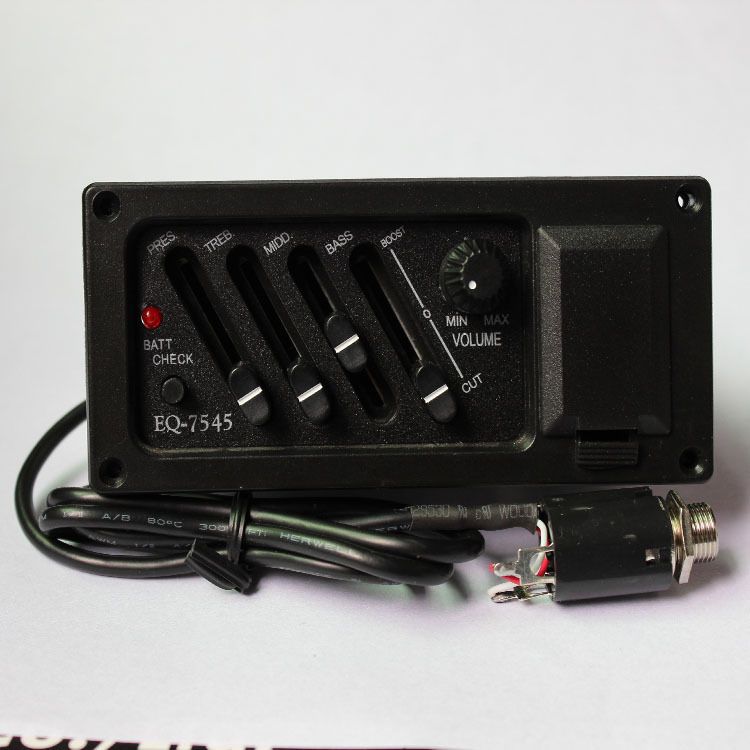 1PC  Acoutic Guitar EQ Piezo Pickup / Pre-Amp Unit Acoustic Guitar EQ-7545R