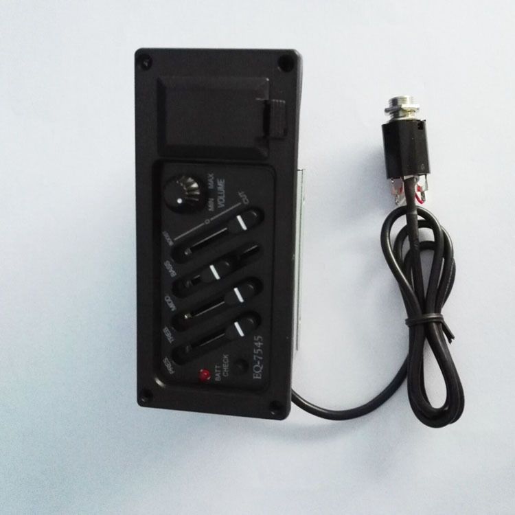 1PC  Acoutic Guitar EQ Piezo Pickup / Pre-Amp Unit Acoustic Guitar EQ-7545R