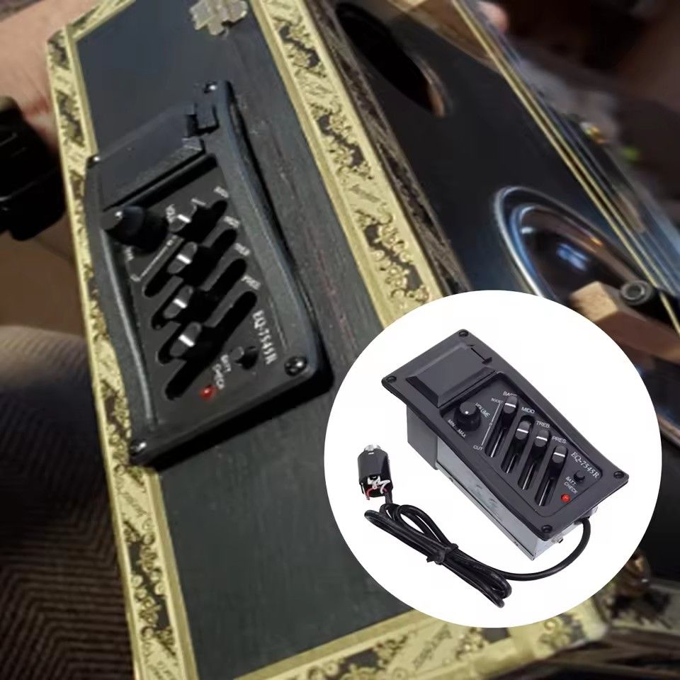 1PC  Acoutic Guitar EQ Piezo Pickup / Pre-Amp Unit Acoustic Guitar EQ-7545R