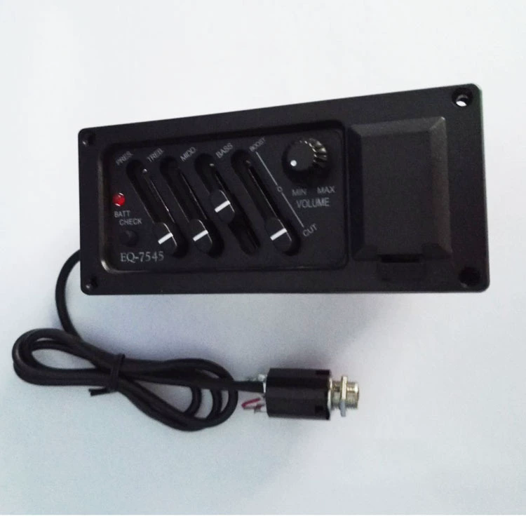 1PC  Acoutic Guitar EQ Piezo Pickup / Pre-Amp Unit Acoustic Guitar EQ-7545R