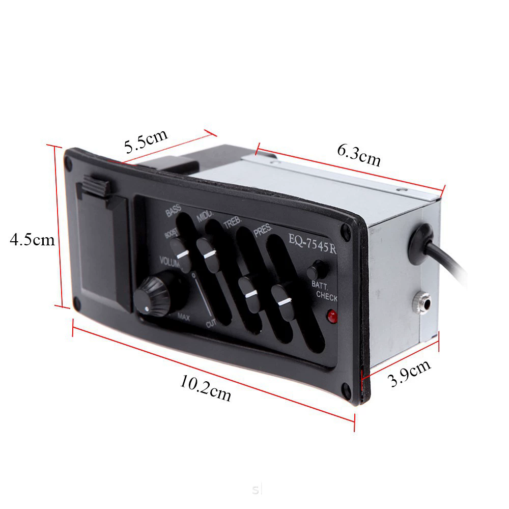 1PC  Acoutic Guitar EQ Piezo Pickup / Pre-Amp Unit Acoustic Guitar EQ-7545R
