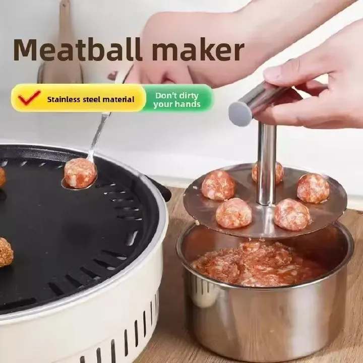 1PC  Stainless steel meat press manual multifunctional production tool, householdKitchen Manual Mold