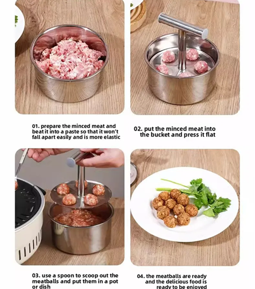 1PC  Stainless steel meat press manual multifunctional production tool, householdKitchen Manual Mold