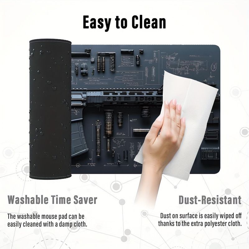 1PC  Firearms Mouse Pad Large Computer Office Game Table Mats  Rubber Anti-slip Gaming Keyboard Mousepads Long Desk Pads