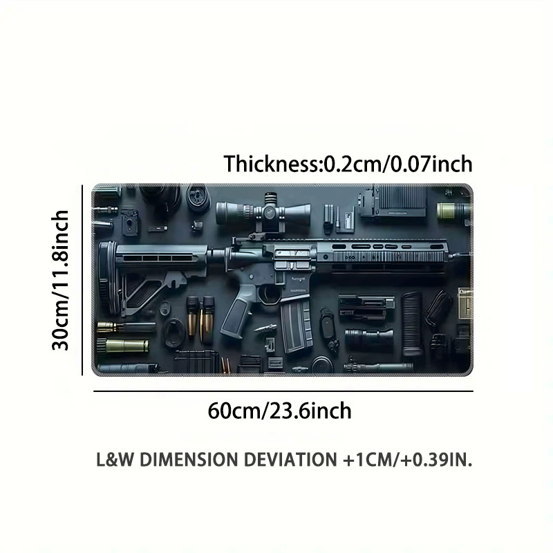 1PC  Firearms Mouse Pad Large Computer Office Game Table Mats  Rubber Anti-slip Gaming Keyboard Mousepads Long Desk Pads