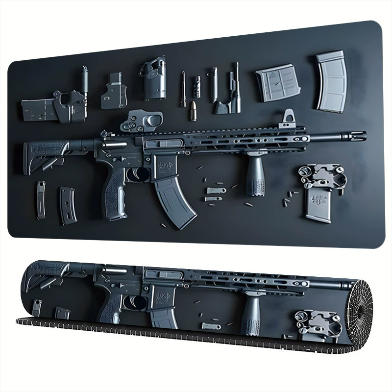 1PC  Firearms Mouse Pad Large Computer Office Game Table Mats  Rubber Anti-slip Gaming Keyboard Mousepads Long Desk Pads