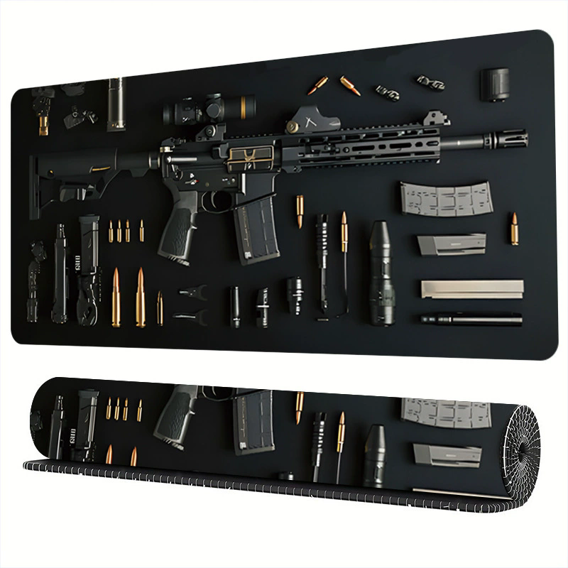 1PC  Firearms Mouse Pad Large Computer Office Game Table Mats  Rubber Anti-slip Gaming Keyboard Mousepads Long Desk Pads