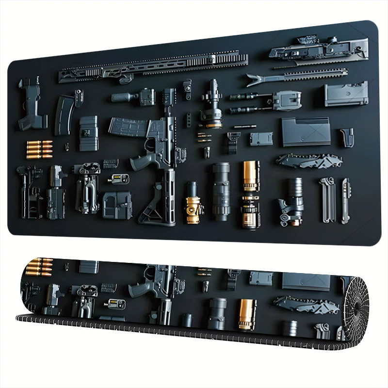 1PC  Firearms Mouse Pad Large Computer Office Game Table Mats  Rubber Anti-slip Gaming Keyboard Mousepads Long Desk Pads