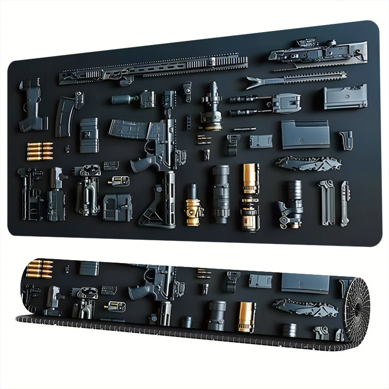 1PC  Firearms Mouse Pad Large Computer Office Game Table Mats  Rubber Anti-slip Gaming Keyboard Mousepads Long Desk Pads