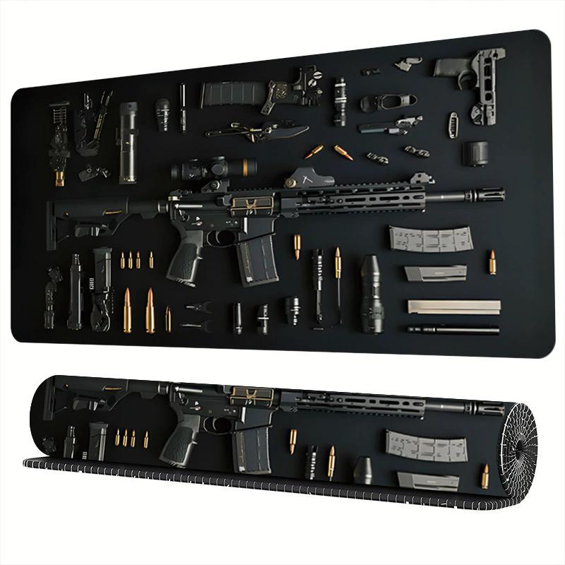 1PC  Firearms Mouse Pad Large Computer Office Game Table Mats  Rubber Anti-slip Gaming Keyboard Mousepads Long Desk Pads