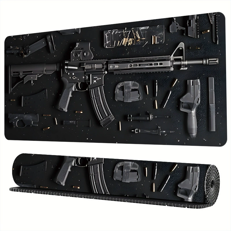 1PC  Firearms Mouse Pad Large Computer Office Game Table Mats  Rubber Anti-slip Gaming Keyboard Mousepads Long Desk Pads