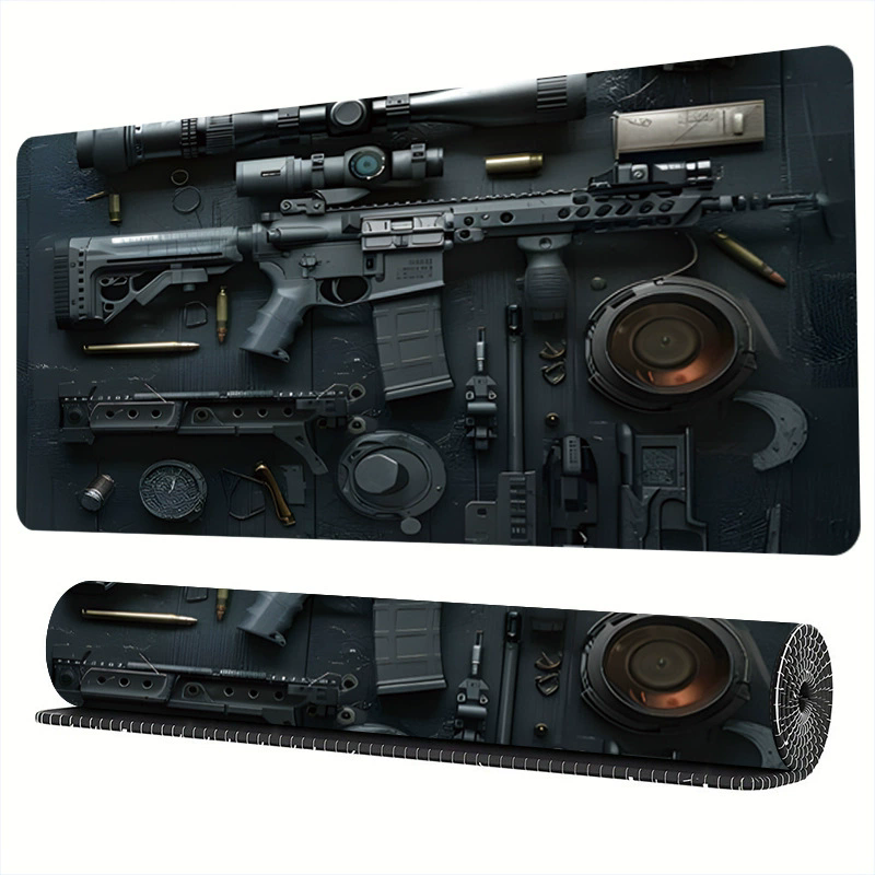 1PC  Firearms Mouse Pad Large Computer Office Game Table Mats  Rubber Anti-slip Gaming Keyboard Mousepads Long Desk Pads