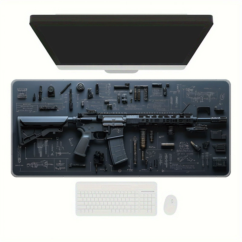 1PC  Firearms Mouse Pad Large Computer Office Game Table Mats  Rubber Anti-slip Gaming Keyboard Mousepads Long Desk Pads
