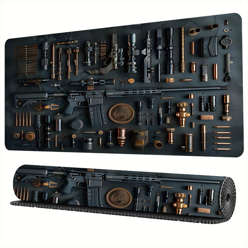 1PC  Firearms Mouse Pad Large Computer Office Game Table Mats  Rubber Anti-slip Gaming Keyboard Mousepads Long Desk Pads