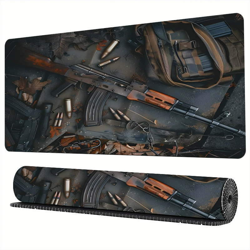 1PC  Firearms Mouse Pad Large Computer Office Game Table Mats  Rubber Anti-slip Gaming Keyboard Mousepads Long Desk Pads