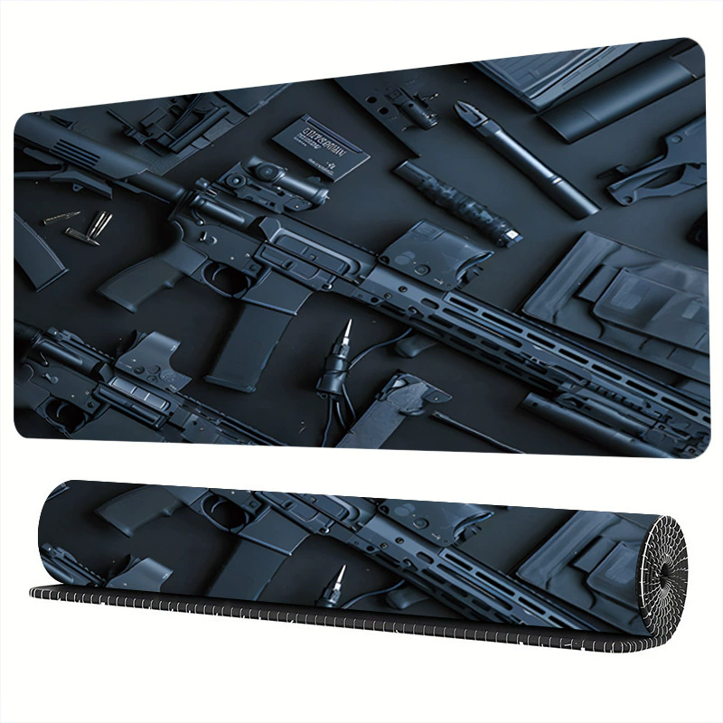 1PC  Firearms Mouse Pad Large Computer Office Game Table Mats  Rubber Anti-slip Gaming Keyboard Mousepads Long Desk Pads