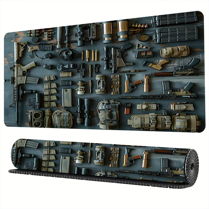 1PC  Firearms Mouse Pad Large Computer Office Game Table Mats  Rubber Anti-slip Gaming Keyboard Mousepads Long Desk Pads
