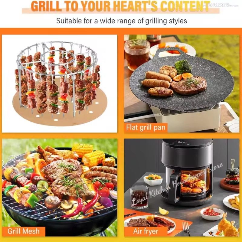 1PC   New Air Fryer Skewer Stand Vertical Multi-pin Stainless Steel BBQ Holder Air Fryer Accessories for Grilling Kitchen Kabobs