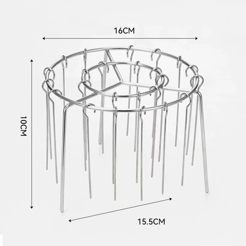 1PC   New Air Fryer Skewer Stand Vertical Multi-pin Stainless Steel BBQ Holder Air Fryer Accessories for Grilling Kitchen Kabobs