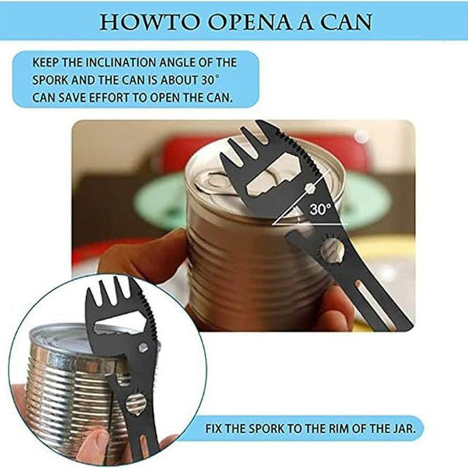 1PC10 In 1 EDC Multifunctional Spoon Spoon Key Chain Kitchen Knife Fork Wrench Bottle Opener Whistle Outdoor Camping Accessories