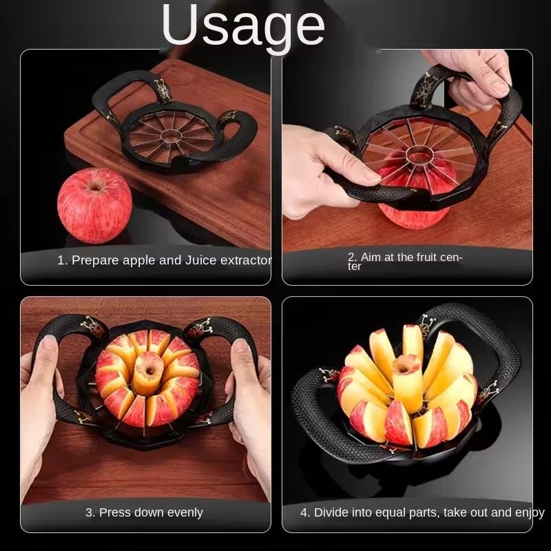 1PC   8/12 Blades Apple Slicer Corer Machine Stainless Steel Fruits Vegetables Divider Time Saving Zinc Alloy for Home Kitchen