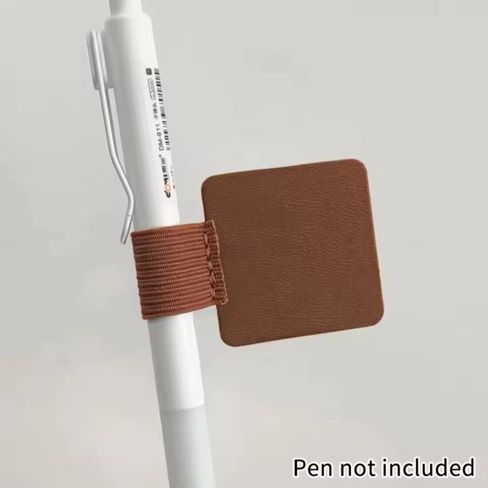 2PC   Portable PU Leather Pen Loop Holder Elastic Hook Anti-fall Pencil Holder Anti-lost Pen Clips Office Stationery