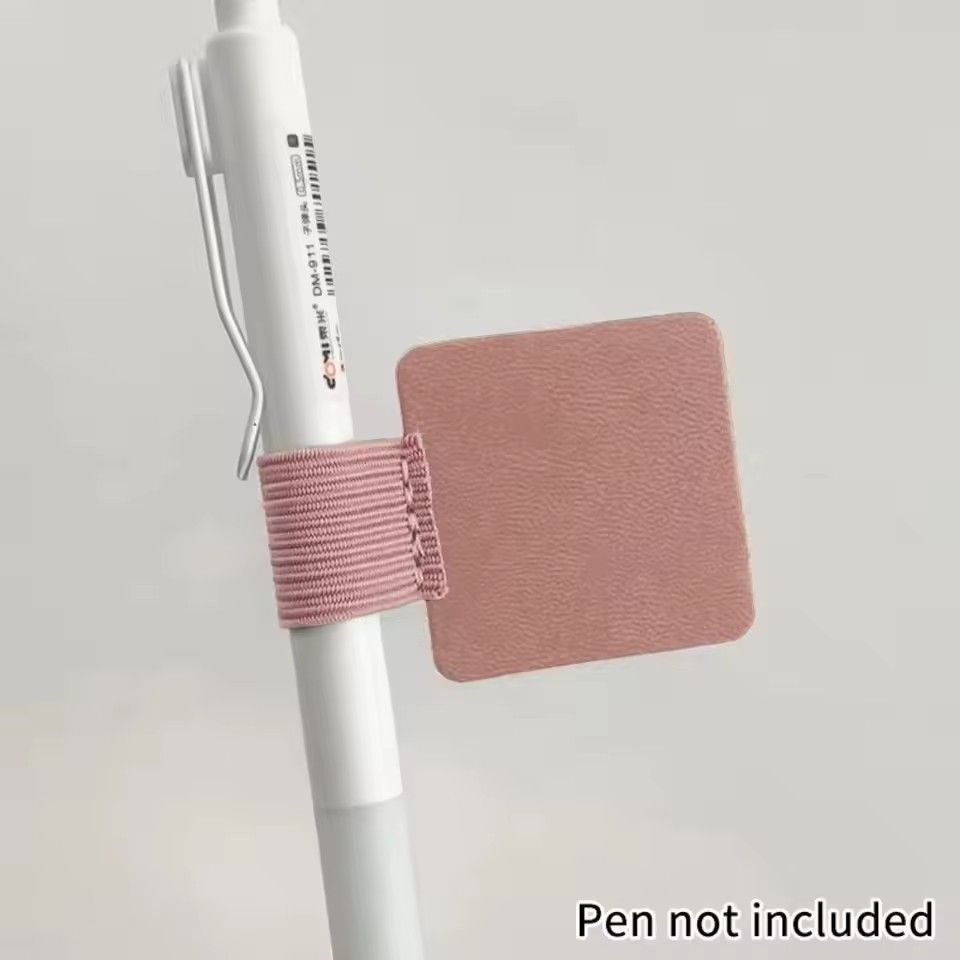 2PC   Portable PU Leather Pen Loop Holder Elastic Hook Anti-fall Pencil Holder Anti-lost Pen Clips Office Stationery