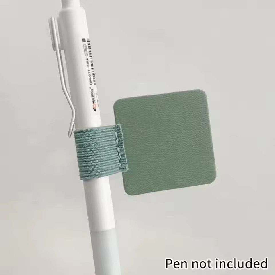 2PC   Portable PU Leather Pen Loop Holder Elastic Hook Anti-fall Pencil Holder Anti-lost Pen Clips Office Stationery
