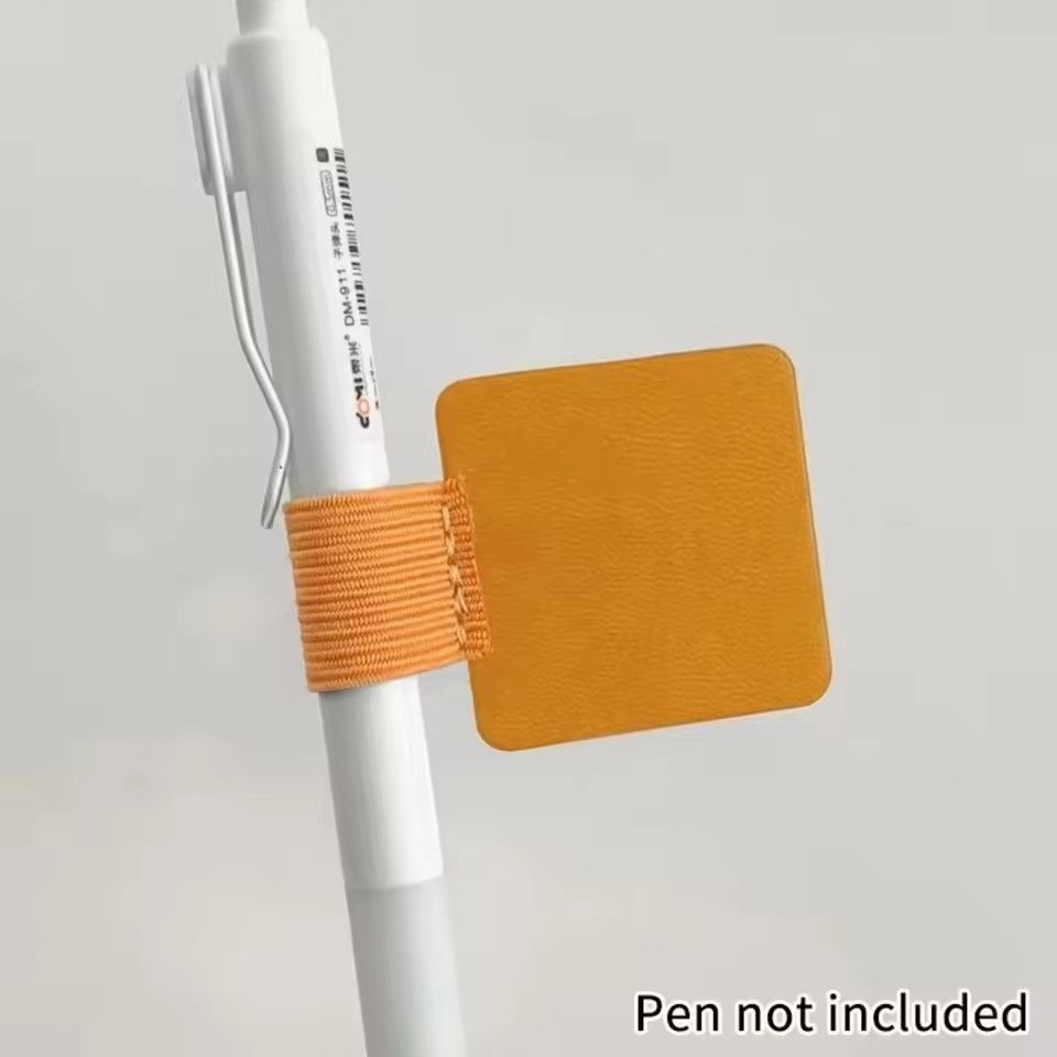 2PC   Portable PU Leather Pen Loop Holder Elastic Hook Anti-fall Pencil Holder Anti-lost Pen Clips Office Stationery