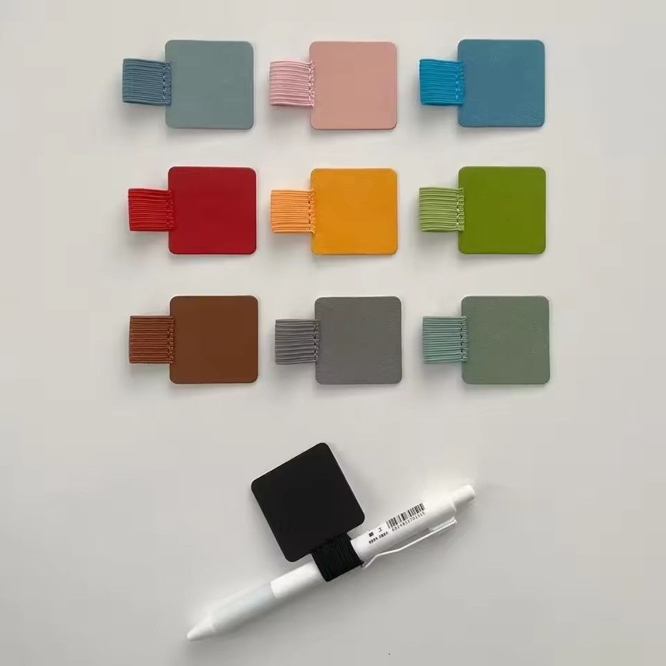 2PC   Portable PU Leather Pen Loop Holder Elastic Hook Anti-fall Pencil Holder Anti-lost Pen Clips Office Stationery