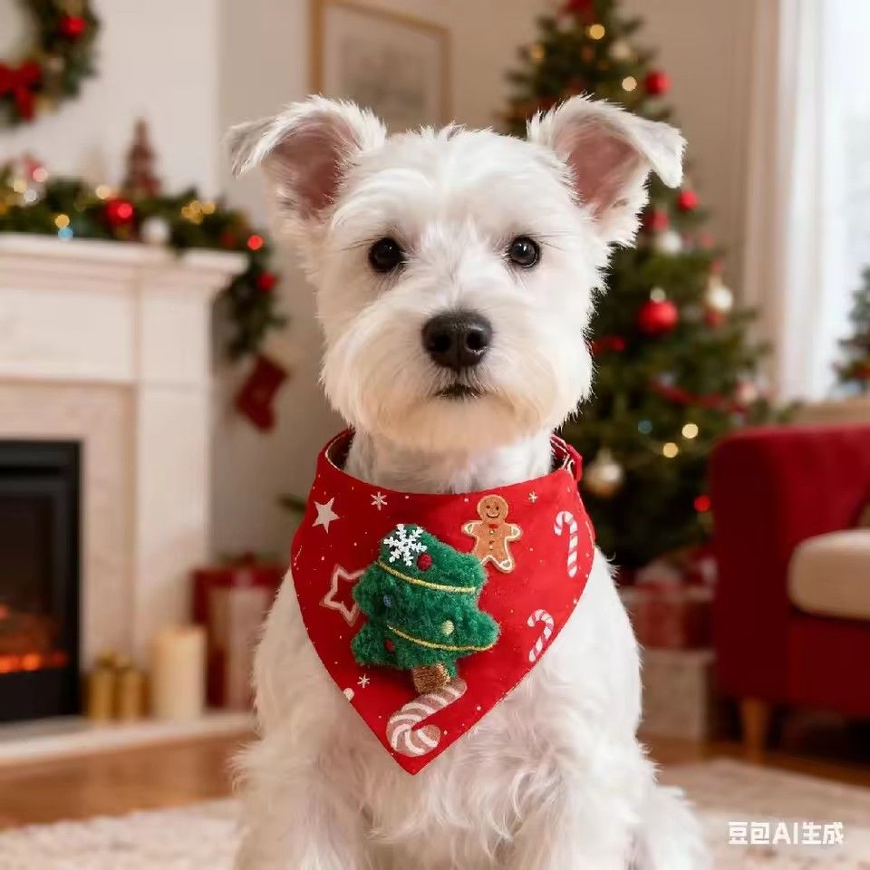 1PC 25 New Christmas Dog Triangle Scarf Adjudable Collars Cat Xmas Dog Collars Elk Festival Pet Dress Up Accessories Santa Claus