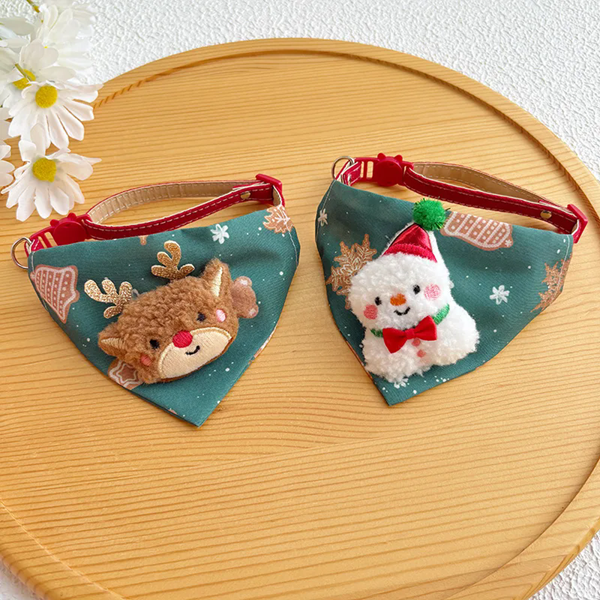 1PC 25 New Christmas Dog Triangle Scarf Adjudable Collars Cat Xmas Dog Collars Elk Festival Pet Dress Up Accessories Santa Claus