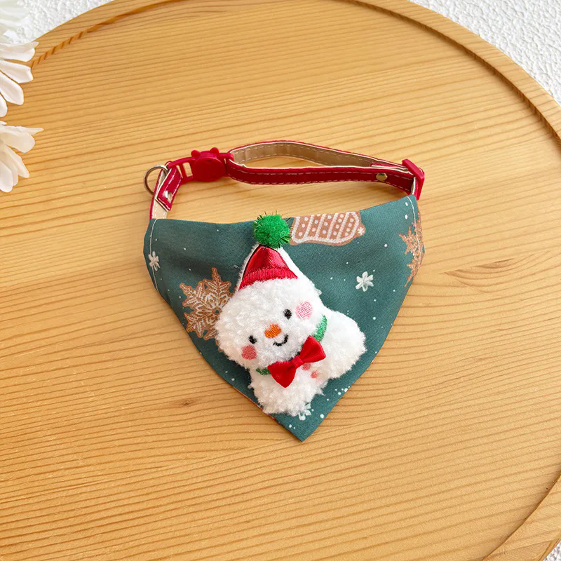 1PC 25 New Christmas Dog Triangle Scarf Adjudable Collars Cat Xmas Dog Collars Elk Festival Pet Dress Up Accessories Santa Claus