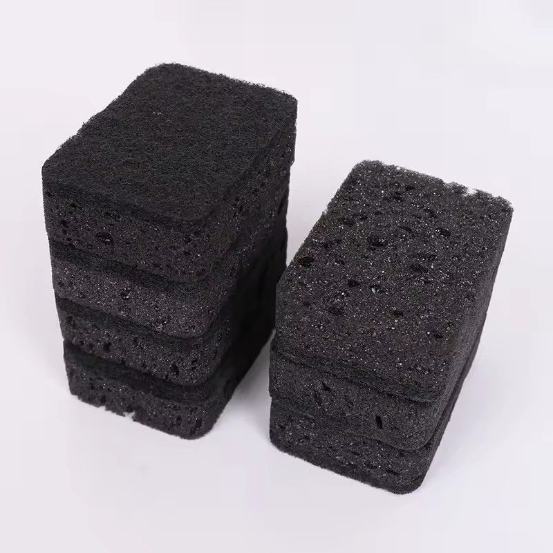 4PCS Black Seaweed Sponge Dishwashing and Cleaning Utensils Durable Dishwashing and Brushing Utensils for Household Use